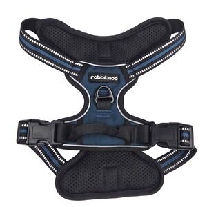 rabbitgoo Dog Harness Medium Blue No Pull Reflective Adjustable NEW